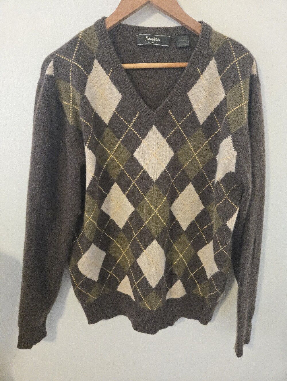 Preppy Neiman Marcus Mens Large 100% Cashmere Sweater Jumper